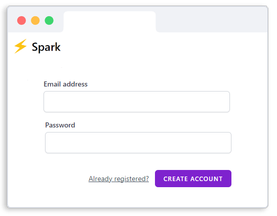 Blazor Spark authentication page